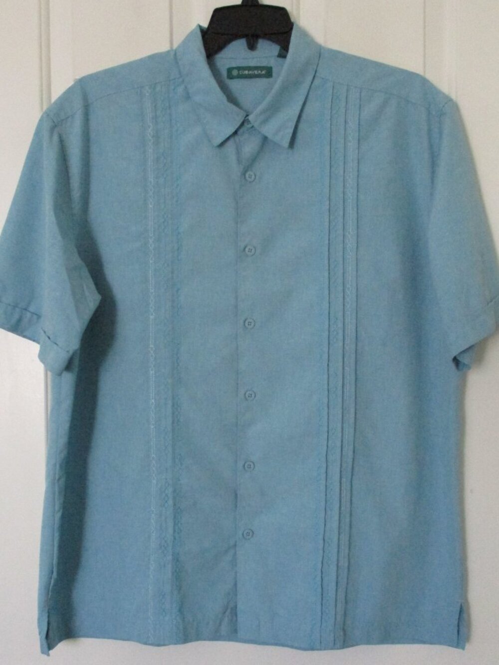 Cubavera Mens S/S Blue Casual Retro Bowling Mexican Wedding Shirt - Size XL